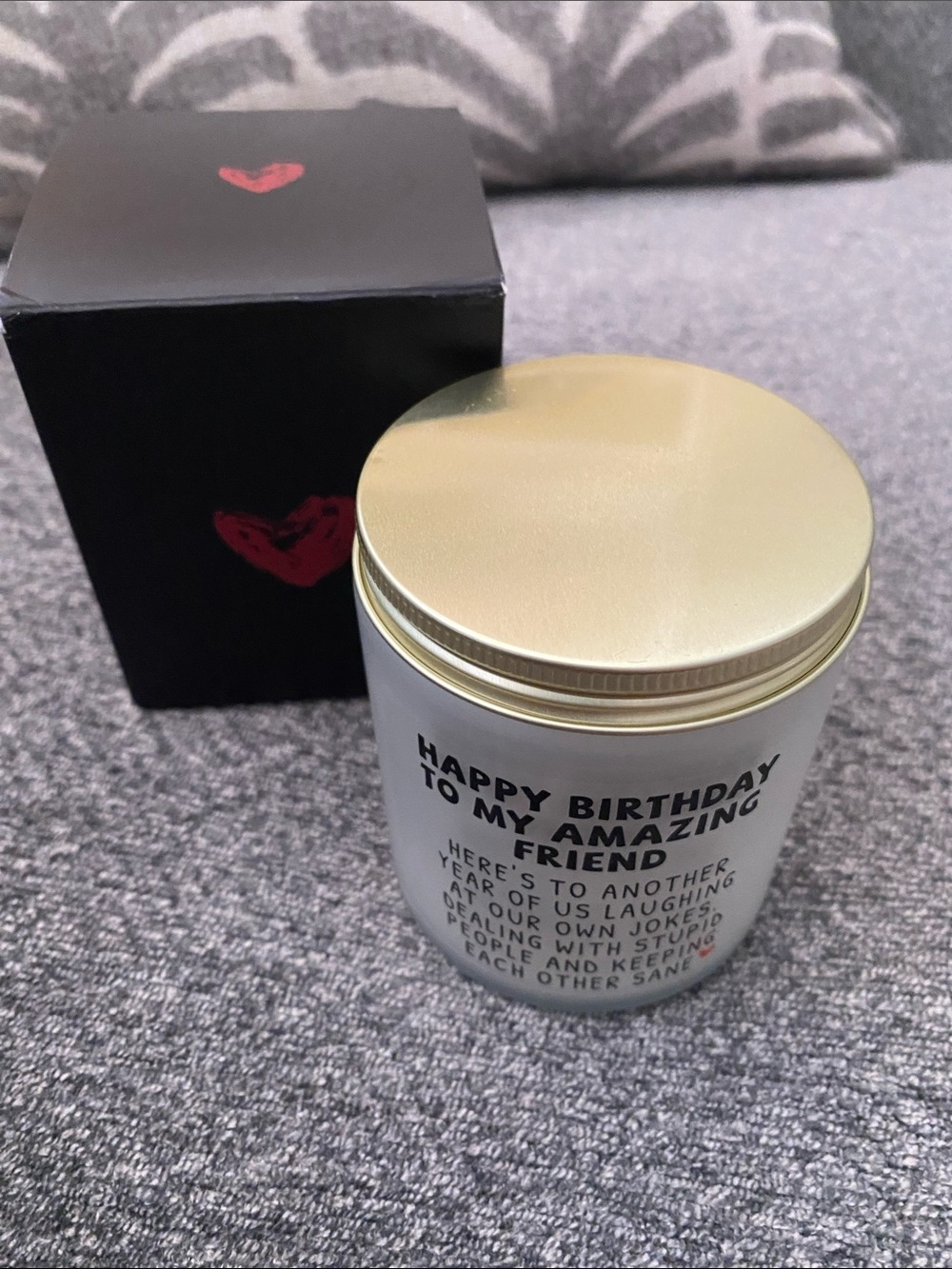 Happy Birthday To My Amazing Friend Scented Candle- Gold Lid (White Jar)lavender